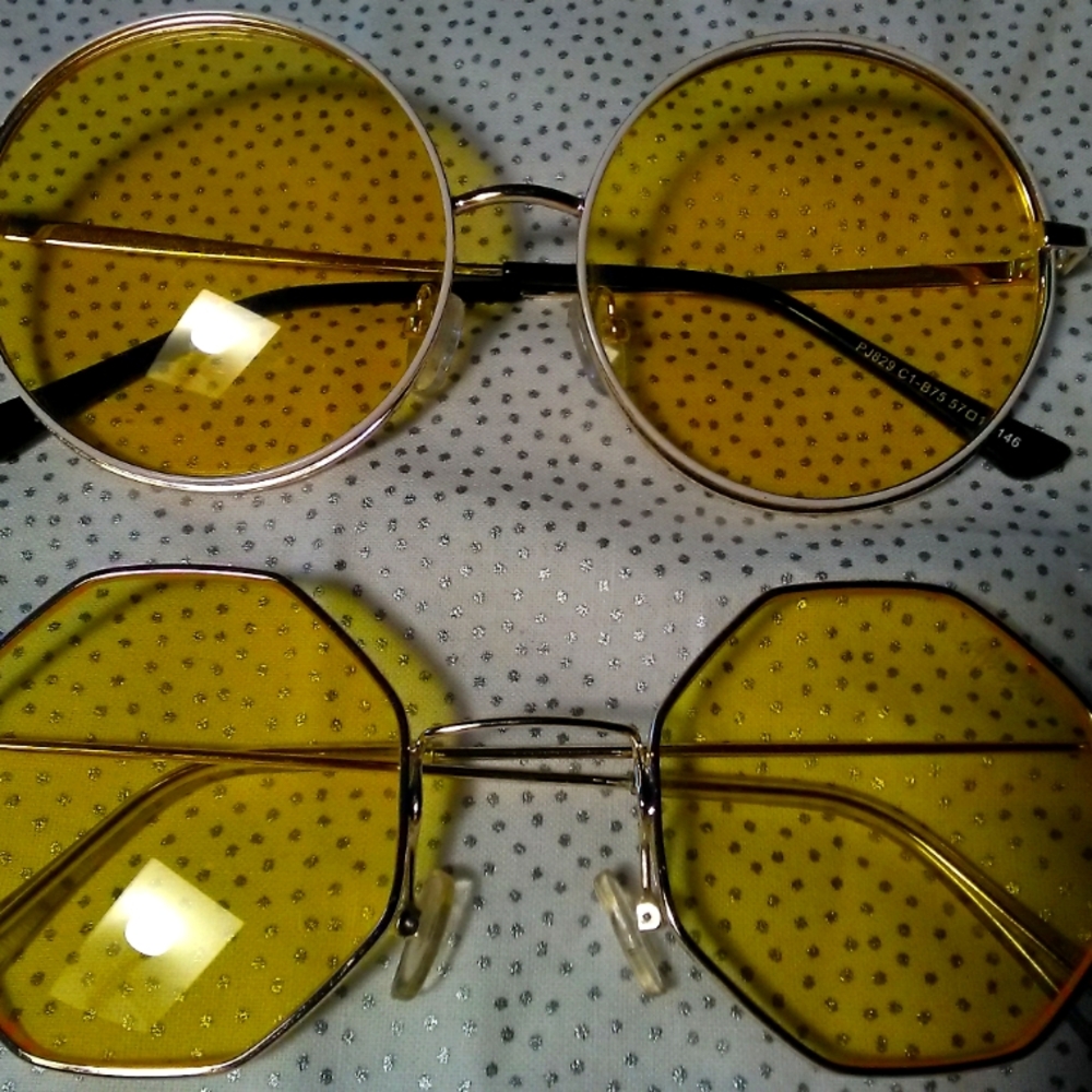 ABELLA Vintage-STLYE Yellow Lens Sunglasses (2 AVAILABLE, PUCHASING ONE) NO CASE